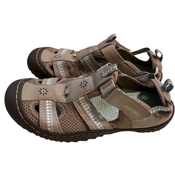 J Sport by Jambu Taupe Gray Adjustable Strap Sandals Women's Comfort Shoes - Picture 7 of 14